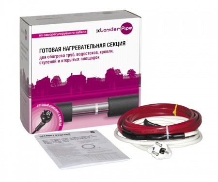 Комплект для обогрева труб с защитным экраном xLayder Pipe EHL-CR, 16 Вт/м2, 2 м